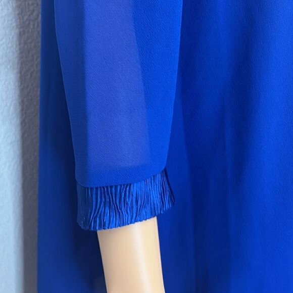 Le Bos Sz 12P Dress & Jacket Set Royal Blue Diamond Accent Scoop Neck Sleeveless - Picture 5 of 13